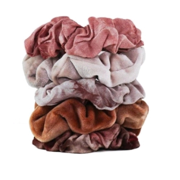 kit-sch Tie Dye Scrunchie--Rust 5pk - Picture 3 of 7